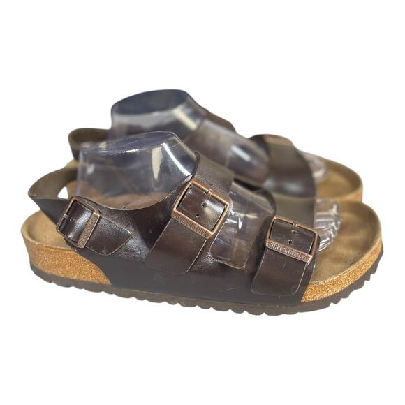 Birkenstock Milano Men’s Brown Leather Sandals Size-43 Men’s 10 - Picture 1 of 9